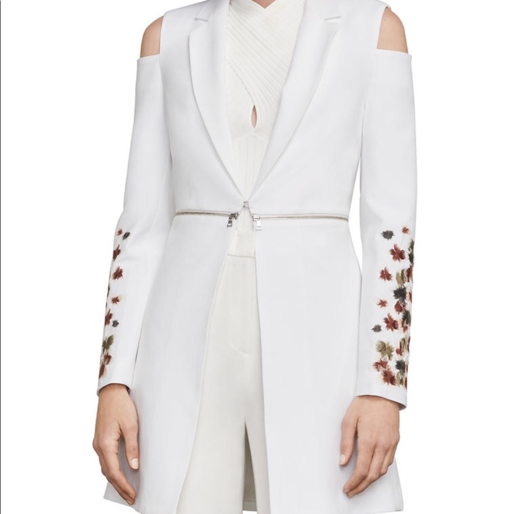 BCBG Sandrah White Cold Shoulder Blazer